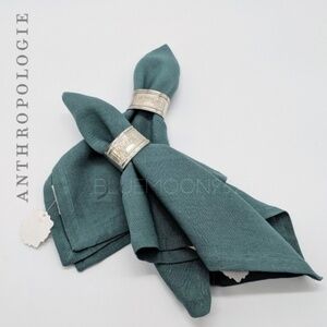 ANTHROPOLOGIE s/4 Linen Napkins Sage NWT